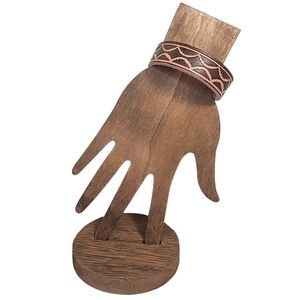 Western Ranch Style Tooled Brown Leather Bracelet Southwestern Fashion Jewelry